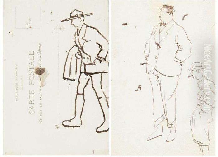 Deux Etudes D'homme En Pied Oil Painting by Arthur Szyk