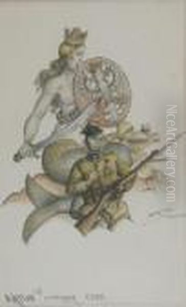 Warsaw, September 1939 Oil Painting by Arthur Szyk