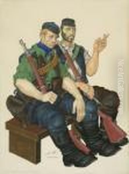 The Defenders Of Warsaw Oil Painting by Arthur Szyk