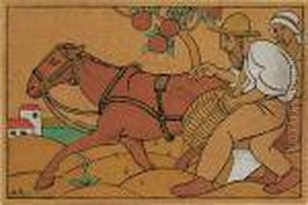 Siewca Oil Painting by Arthur Szyk