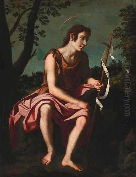 Saint John the Baptist in the wilderness Oil Painting by Florentine School
