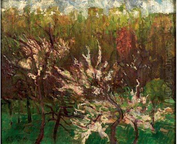 Feuillage Fleuri Oil Painting by Nicolas Tarkhoff