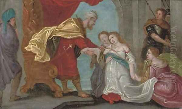 The Family of Darius before Alexander Oil Painting by Flemish School