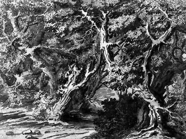 A Road leading through a Forest Oil Painting by Flemish School