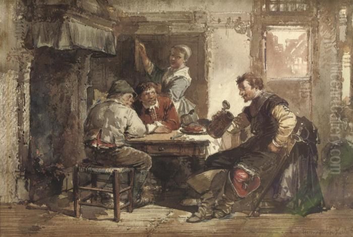 An Important Guest Oil Painting by Herman Frederik Carel ten Kate