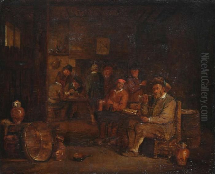 Herbergtafereel Met Pijprokers En Kaartspelers Oil Painting by David The Younger Teniers