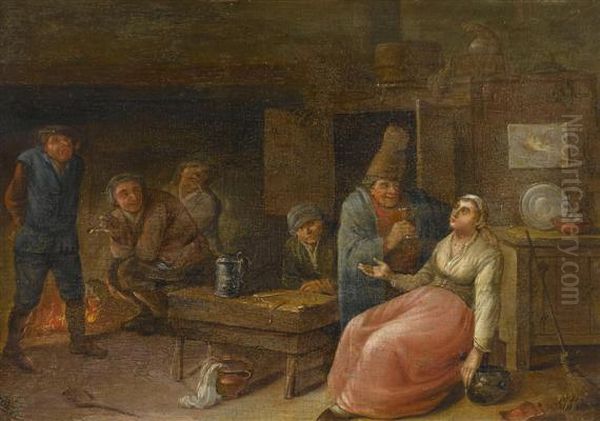 Medic In His Room Oil Painting by David The Younger Teniers