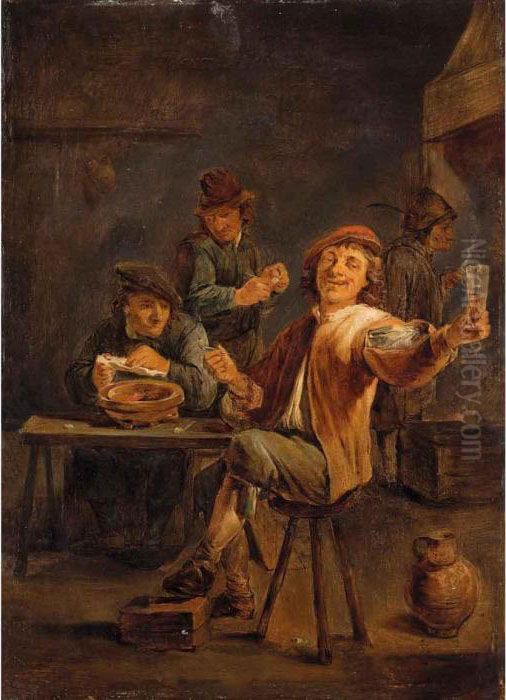 Scena Di Taverna Oil Painting by David The Younger Teniers