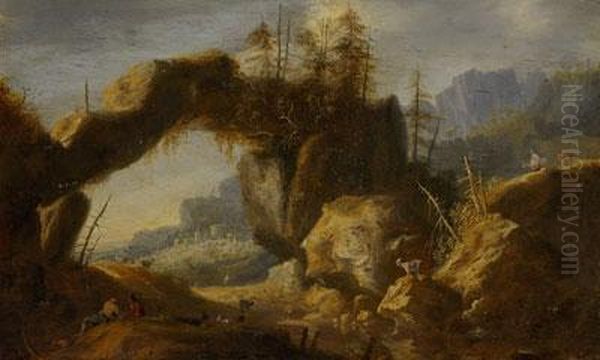 Paisaje Con Personajes Oil Painting by David The Younger Teniers