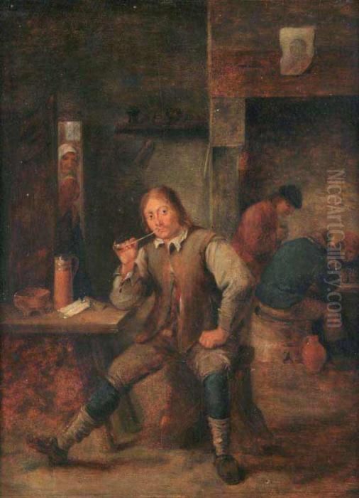 A Smoker Oil Painting by David The Younger Teniers