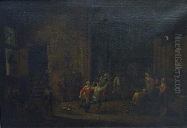 Interior Of An Inn With Peasants Merrymaking Oil Painting by David The Younger Teniers