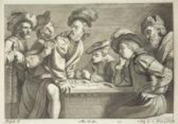 Le Grand Cabinet Des Tableaux De
 L'archiduc Leopold-guillaume&c. &c. &c. Peints Par Des 
Maitresitaliens. Oil Painting by David The Younger Teniers