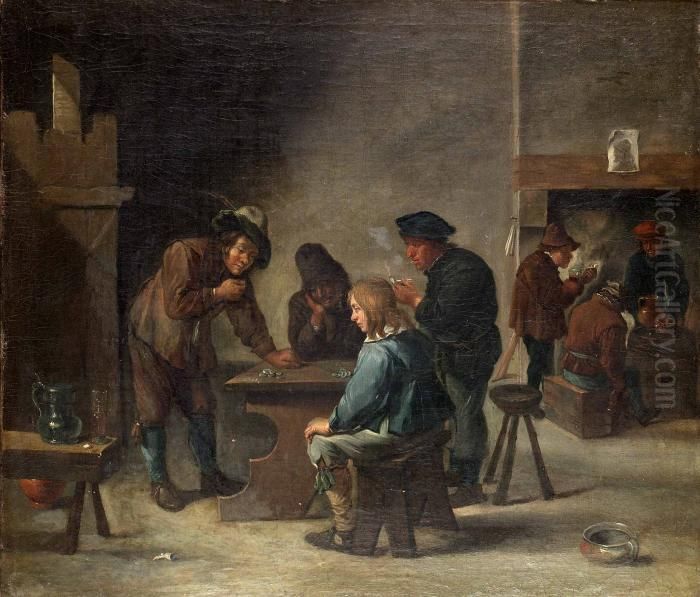 Vardshusinterior Oil Painting by David The Younger Teniers