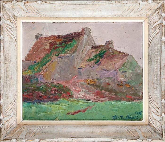 Zabudowania Oil Painting by Wlodzimierz Terlikowski