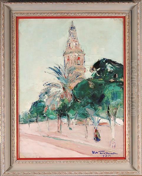 Wieza Kosciola, 1939 R. Oil Painting by Wlodzimierz Terlikowski