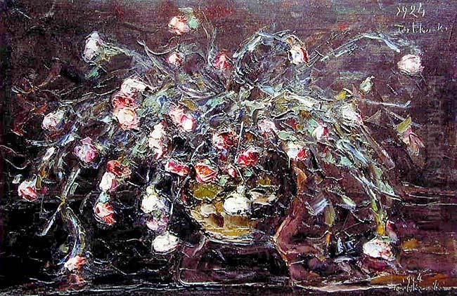 Roze W Wazonie Oil Painting by Wlodzimierz Terlikowski