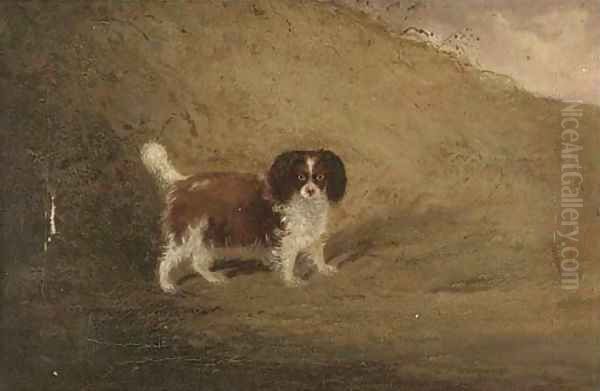 A spaniel in a landscape Oil Painting by Francis Sartorius