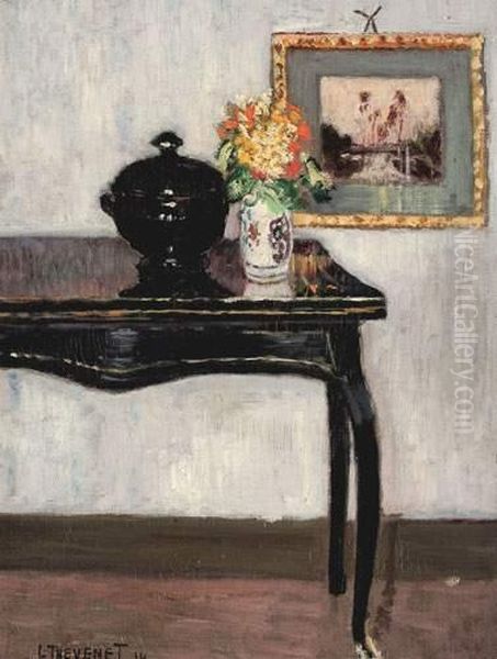 Le Gueridon A La Soupiere Noire (1914)
Toile Sur Carton Oil Painting by Louis Thevenet