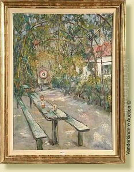 La Terrasse De L'estaminet Au Vogelpik Oil Painting by Louis Thevenet