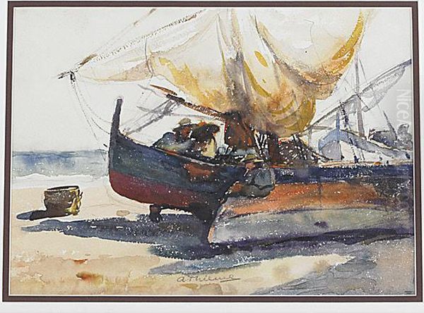 Rockport Sailboats Oil Painting by Anthony Thieme