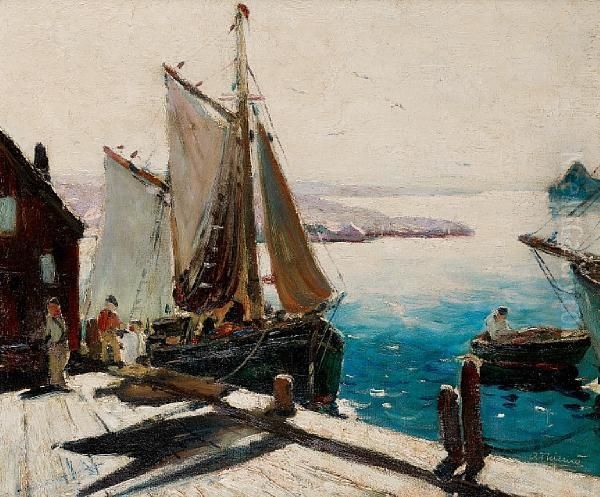 In Port Oil Painting by Anthony Thieme