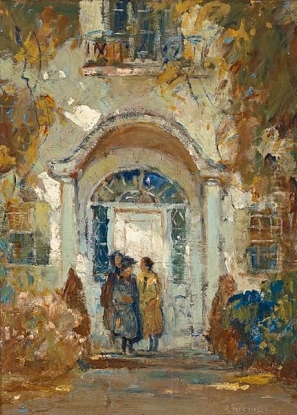 Women In A Doorway Oil Painting by Anthony Thieme