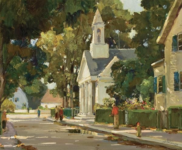 Rockport Church Oil Painting by Anthony Thieme