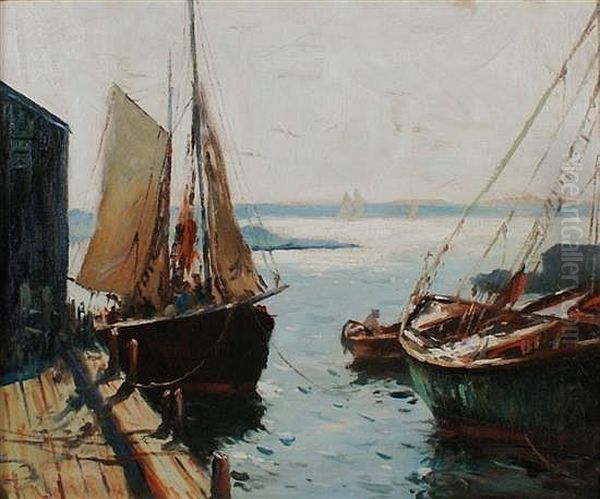 Gloucester Harbor Oil Painting by Anthony Thieme