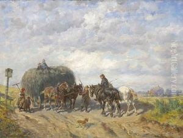 Begegnung Auf Der
 Landstrase. Oil Painting by Desire Tomassin