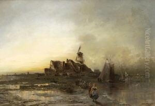 Hollandische
 Kustenlandschaft. Oil Painting by Desire Tomassin