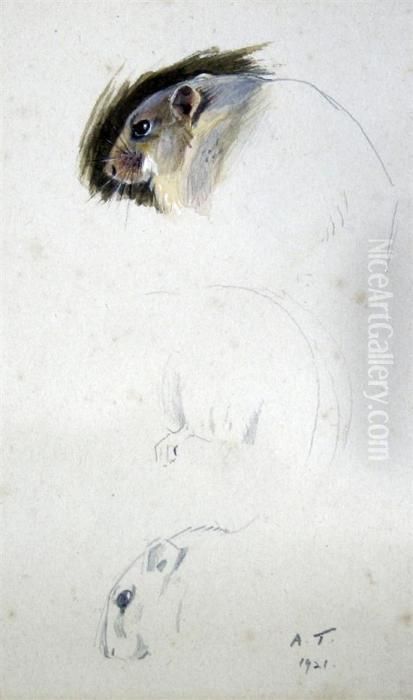 Two Dormice Oil Painting by Archibald Thorburn