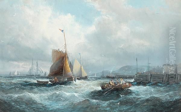 A Fresh Breeze, Suffolk Oil Painting by William A. Thornley or Thornbery