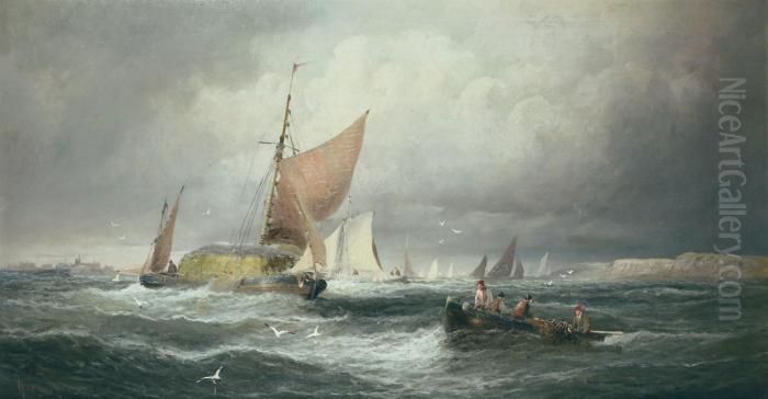 Marine Oil Painting by William A. Thornley or Thornbery