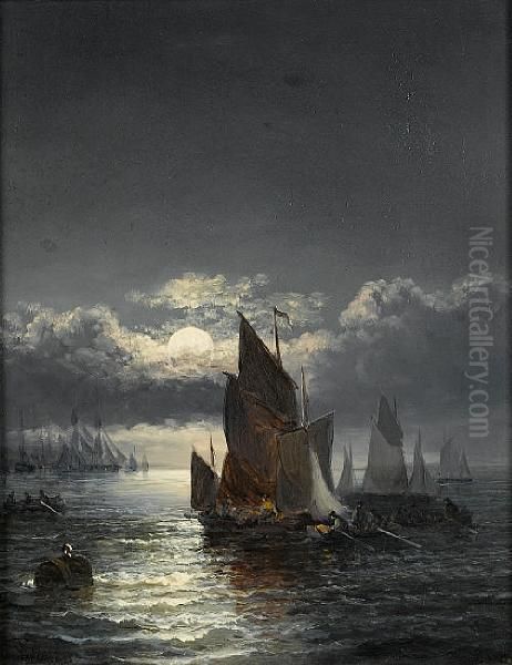 Loading Provisions Oil Painting by William A. Thornley or Thornbery
