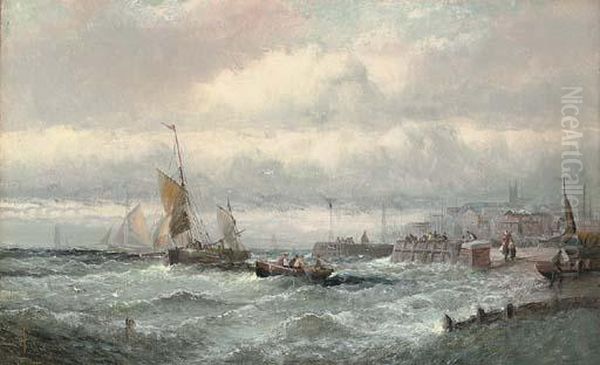 A Stiff Breeze Off Ramsgate Oil Painting by William A. Thornley or Thornbery