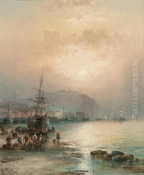 Scarborough Oil Painting by William A. Thornley or Thornbery