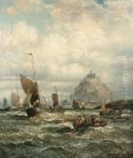 St Michael's Mount Oil Painting by William A. Thornley or Thornbery