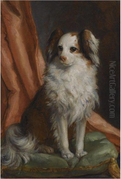 Portrait Of A Toy Spaniel 
Belonging To The Infanta Maria Josefa Of Bourbon, Probably 'peregrina' Oil Painting by Giovanni Battista Tiepolo