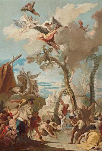 Nachfolger Des 18. Jahrhunderts/
Seguace Del Xviii Secolo Dermannaregen Oil Painting by Giovanni Battista Tiepolo