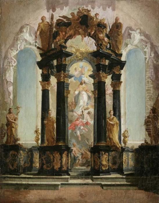 Barockes Kircheninterieur Oil Painting by Giovanni Battista Tiepolo