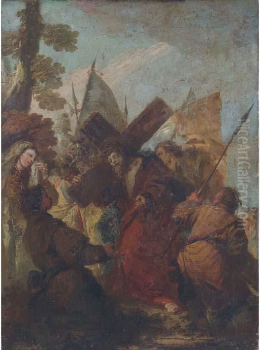 Christ On The Road To Calvary Oil Painting by Giovanni Battista Tiepolo