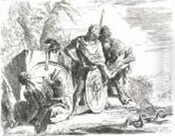 Vari Capricci (de Vesme 3-12; Rizzi 29-38) Oil Painting by Giovanni Battista Tiepolo