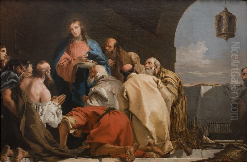 The Institution Of The Eucharist Oil Painting by Giovanni Domenico Tiepolo