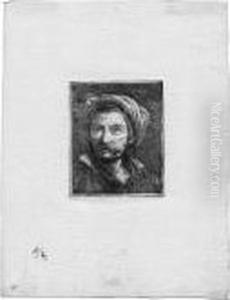 Alter Mann Mit Turban Oil Painting by Giovanni Domenico Tiepolo