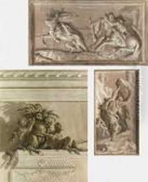 Due Satiri Con Vaso Di Fiori
Ercole Lotta Contro I Centauri
Ercole Ai Confini Del Mondo Oil Painting by Giovanni Domenico Tiepolo