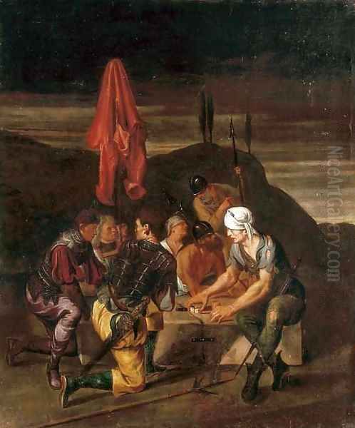 Soldiers gaming at Calvary Oil Painting by Michiel Sweerts