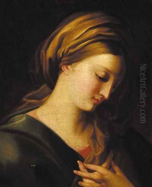 The Madonna Oil Painting by Francesco de' Rossi (see Sassoferrato)