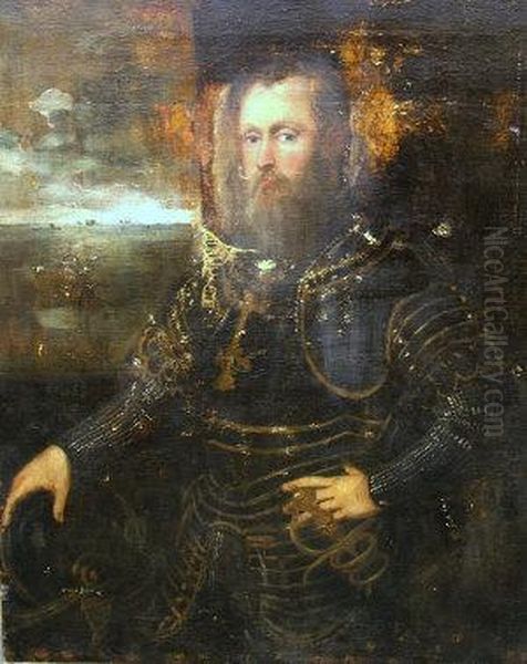 Portrait Of A Venetian Admiral Oil Painting by Jacopo Tintoretto (Robusti)