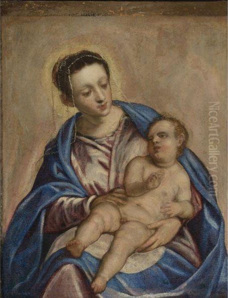 Virgin And Child Oil Painting by Jacopo Tintoretto (Robusti)