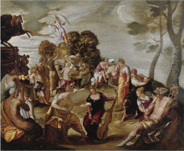 Il Parnaso Oil Painting by Jacopo Tintoretto (Robusti)